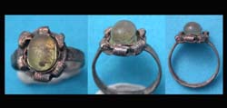 Ring, Medieval, Ladies with Gem and Wire-work, 14th-16th Cent. WOW!